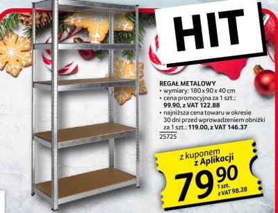 Regał metalowy wymiary: 180x90x40 cm promocja w Selgros