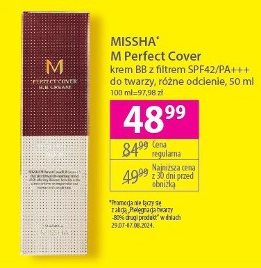 Krem bb Missha m perfect cover bb cream promocja