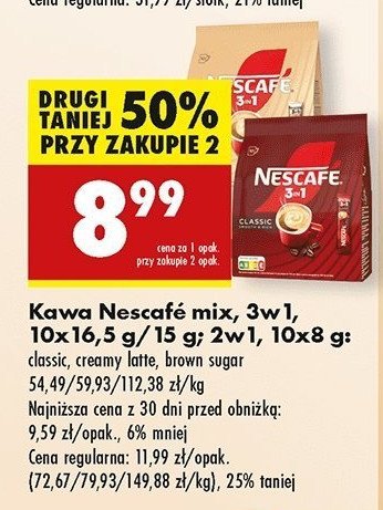 Kawa Nescafe 3in1 creamy latte promocja w Biedronka