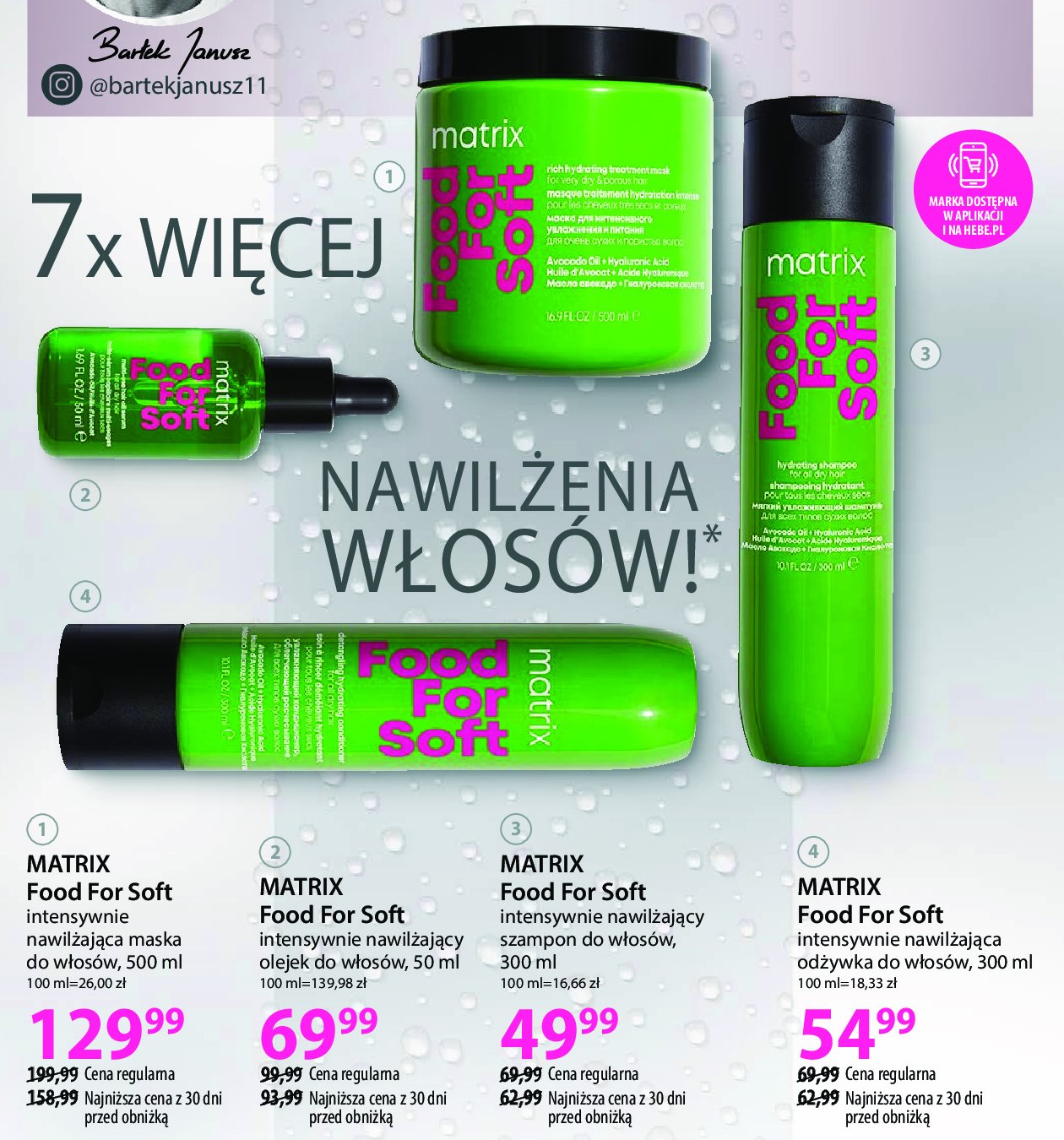 Olejek do włosów Matrix food for soft promocja w Hebe