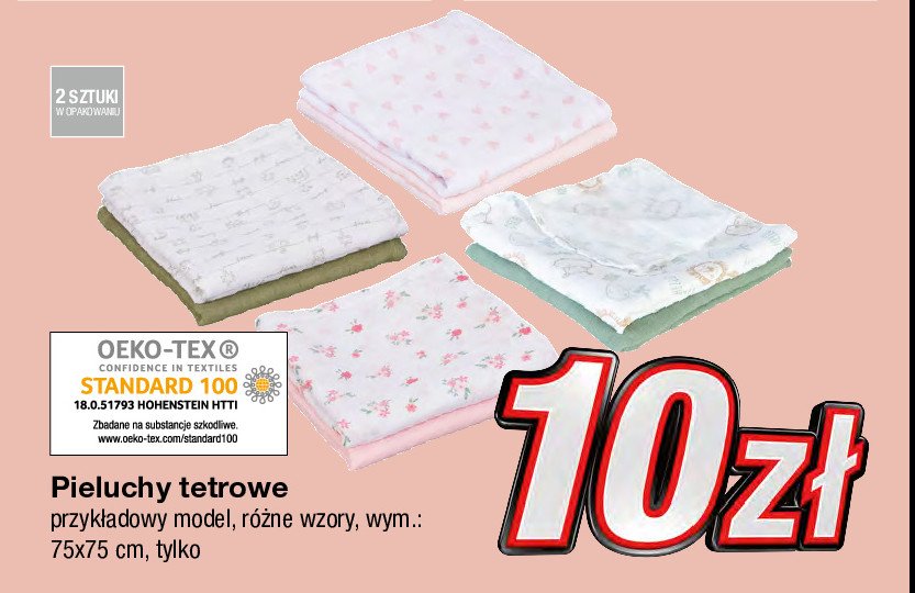 Pieluchy tetrowe 75 x 75 cm Ergee promocja