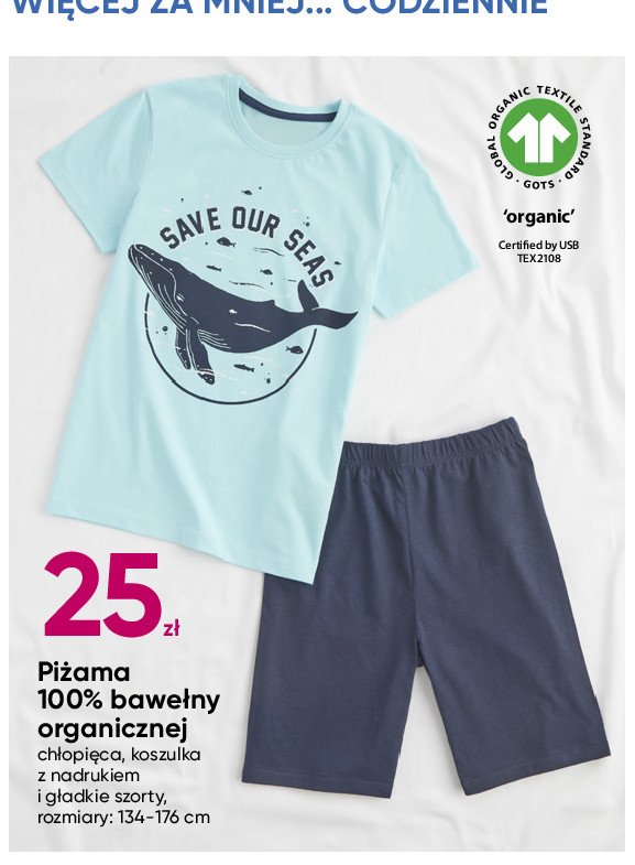 Piżama z bawełny organicznej 134-176 cm promocja
