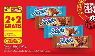 Ciastka Jeżyki Coconut 140g promocja w Biedronka