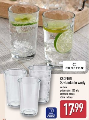 Szklanki do wody CROFTON promocja w Aldi