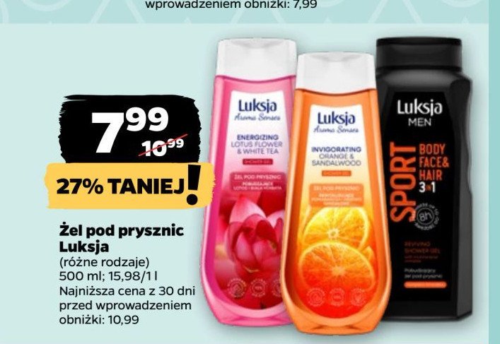 Żel pod prysznic rewitalizujące pomarańcza i drzewo sandałowe Luksja aroma senses promocja