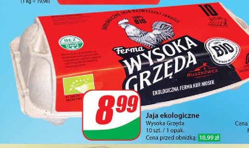 Jaja bio Ferma wysoka grzęda promocja