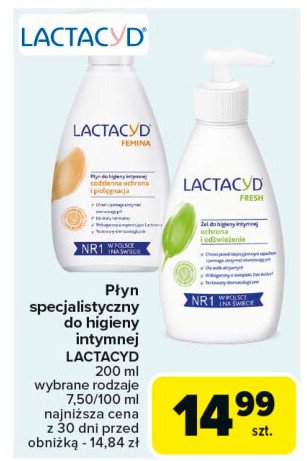 Żel do higieny intymnej z pompką Lactacyd fresh promocja