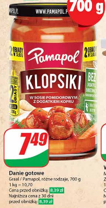 Klopsiki w sosie pomidorowym Pamapol promocja