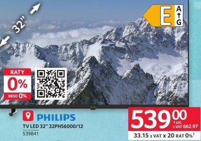 TV LED 32" PHILIPS 32PHS6000/12 promocja w Selgros