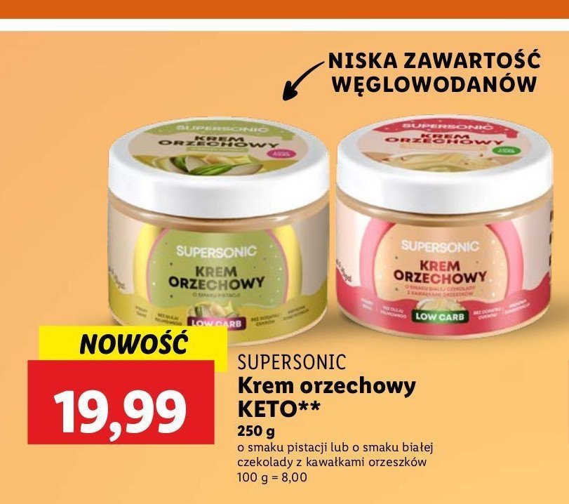 Krem orzechowy o smaku bia艂ej czekolady Supersonic promocja