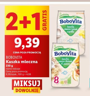 Kaszka mleczno-zbożowa 4 owoce Bobovita promocja
