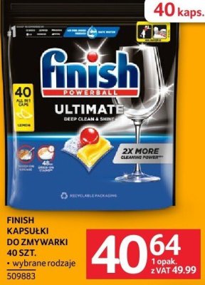 Kapsułki do zmywarki Finish Ultimate 40 szt. wybrane rodzaje promocja w Selgros
