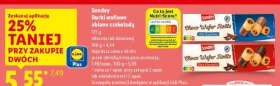 Rurki waflowe oblane czekoladą deserową promocja w Lidl