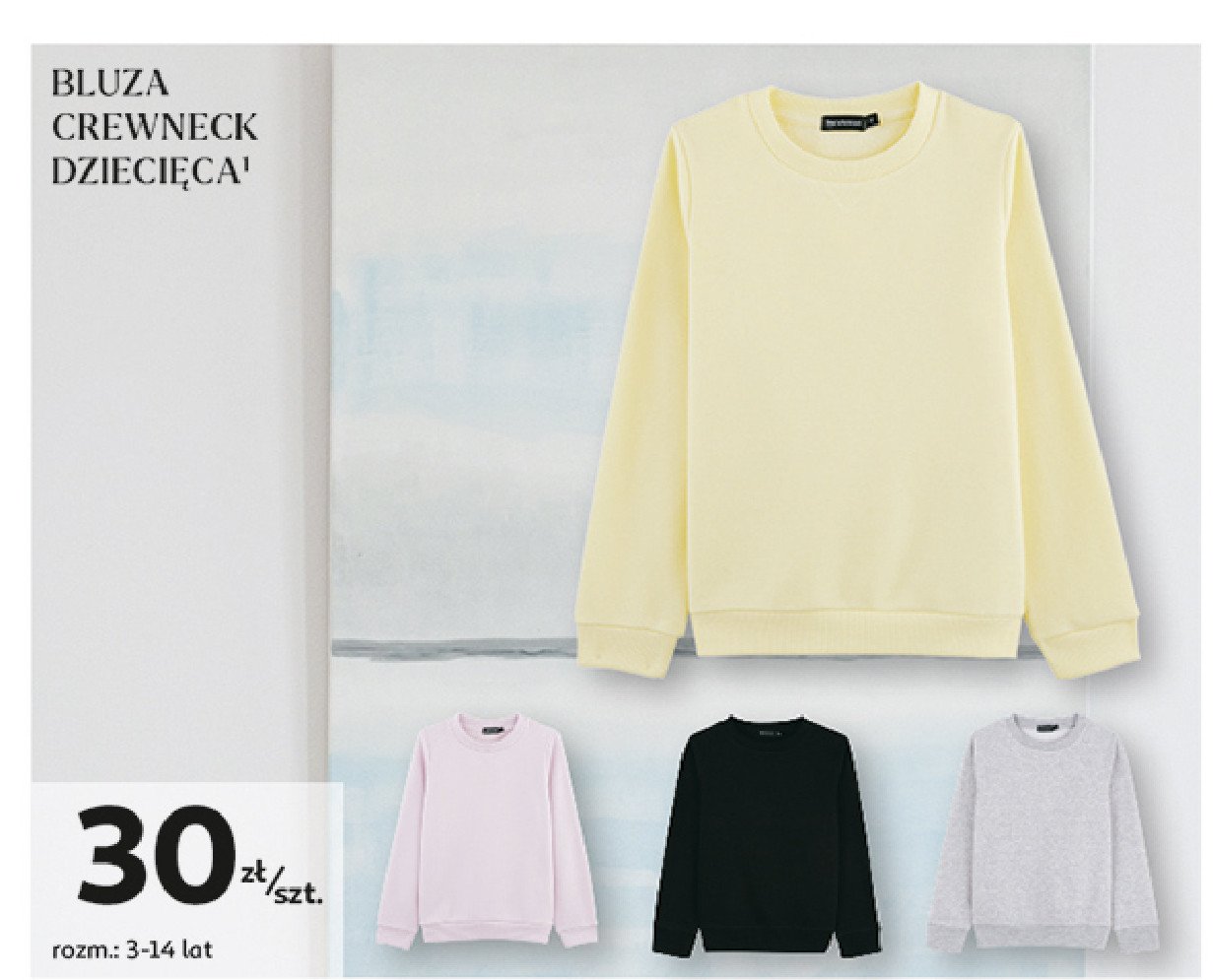 Bluza crewneck dziecięca 3-14 lat Auchan inextenso promocja