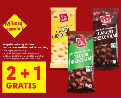 Czekolada biała z całymi orzechami Fin Carré promocja w Lidl