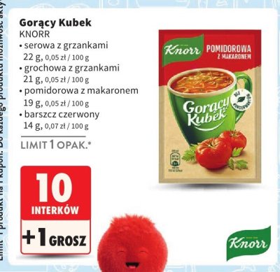 Zupa instant Gorący Kubek, różne rodzaje Knorr promocja w Intermarche