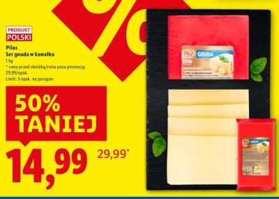 Ser gouda w kawałku promocja w Lidl