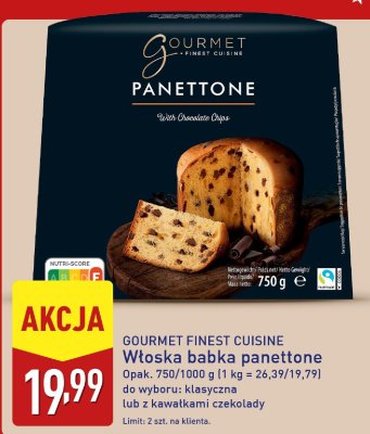 Babka panettone z kawałkami czekolady promocja w Aldi
