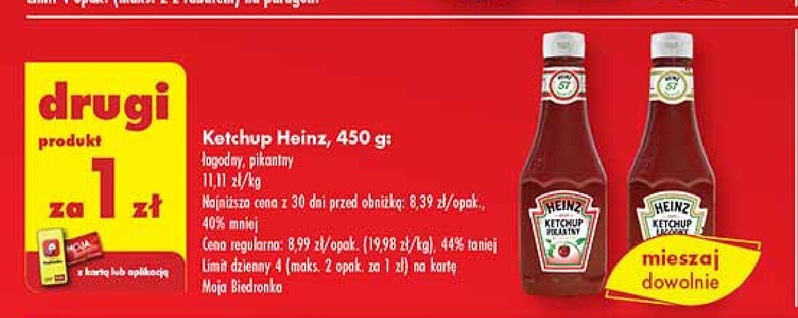 Ketchup łagodny Heinz promocja