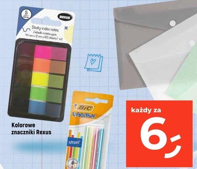 Zakładki kolorowe Rexus promocja w Dealz