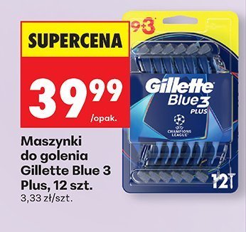 Maszynki do golenia Gillette Blue 3 Plus, 12 szt. promocja w Biedronka