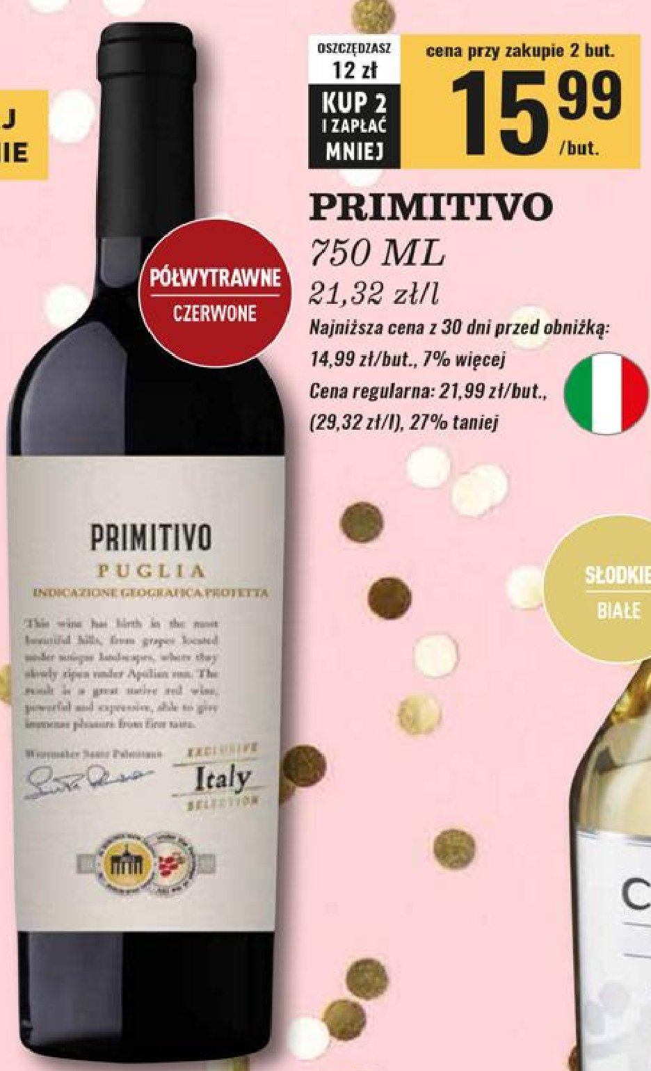 Wino PRIMITIVO PUGLIA promocja