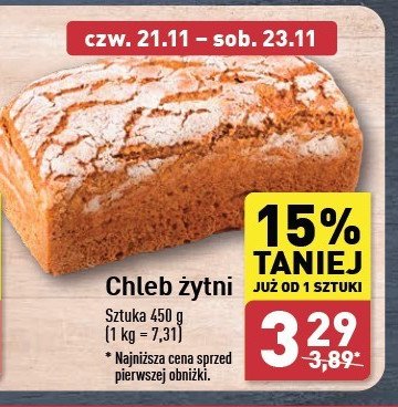 Chleb żytni promocja w Aldi