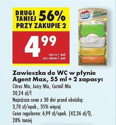 Kostka toaletowa juicy mix Agent max active & clean promocja w Biedronka