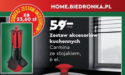 Zestaw akcesoriów kuchennych ze stojakiem, 6 el. promocja w Biedronka