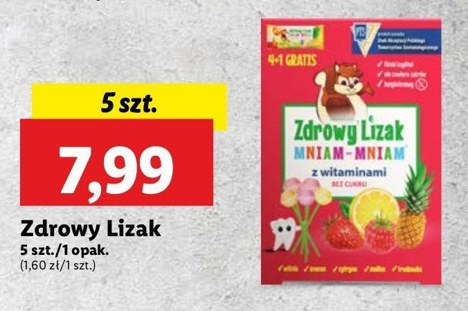 Lizak z witaminami Mniam mniam zdrowy lizak promocja