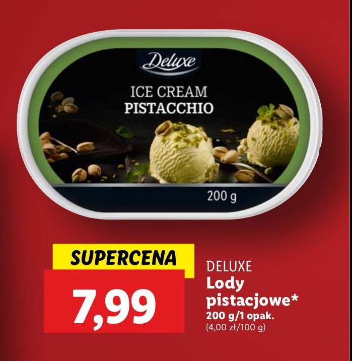 Lody z pistacjami Deluxe promocja