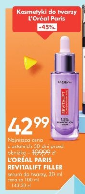 L'Oréal Paris Revitalift Filler serum do twarzy promocja w Super-Pharm