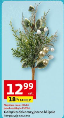 Gałązka dekoracyjna na klipsie promocja w Auchan