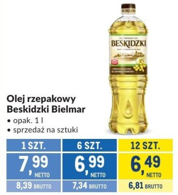 Olej rzepakowy Beskidzki Bielmar promocja w Makro
