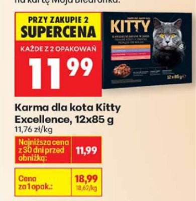 Karma dla kota Kitty Excellence, 12x85 g promocja w Biedronka