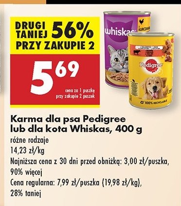 Karma dla kota z kurczakiem w sosie Whiskas promocja w Biedronka
