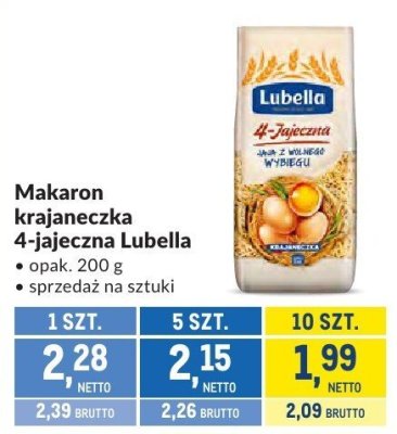 Makaron krajaneczka 4-jajeczna Lubella promocja w Makro