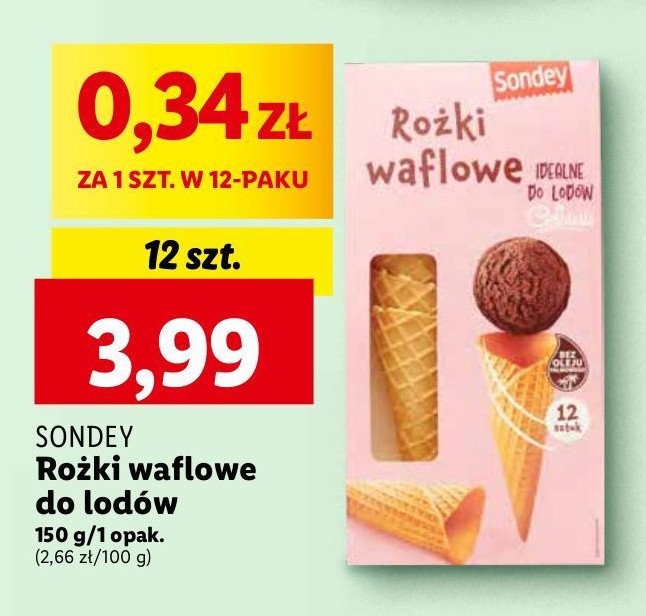 Rożki waflowe Sondey promocja