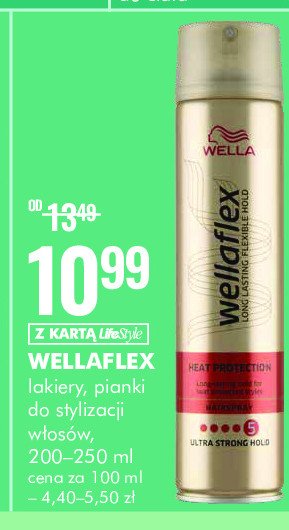 Lakier do włosów heat protection ultra strong hold Wellaflex promocja