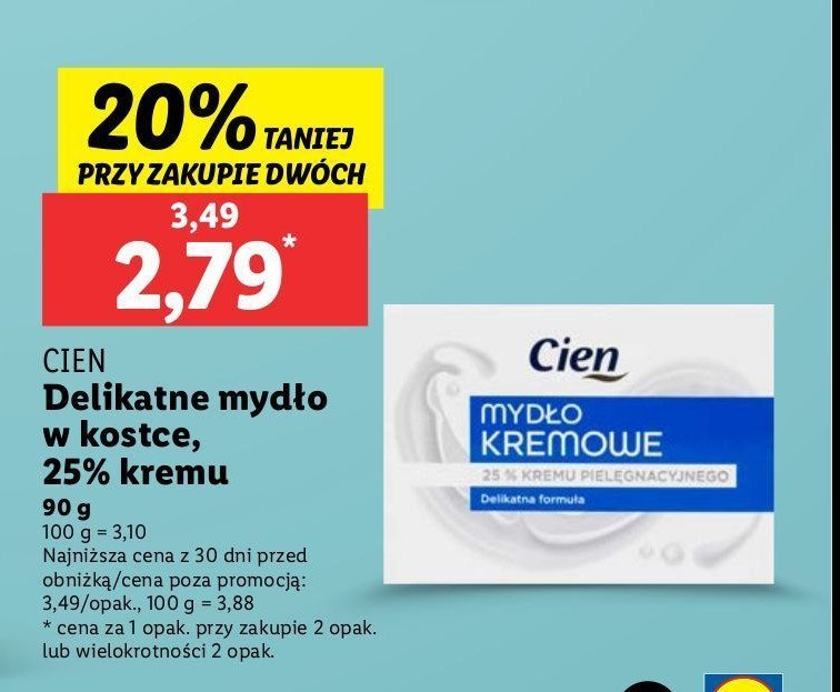 Mydło kremowe Cien promocja