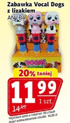 Zabawka Vocal Dogs z lizakiem promocja w Prim Market