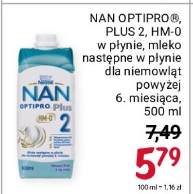 Mleko 2 Nestle nan optipro plus promocja