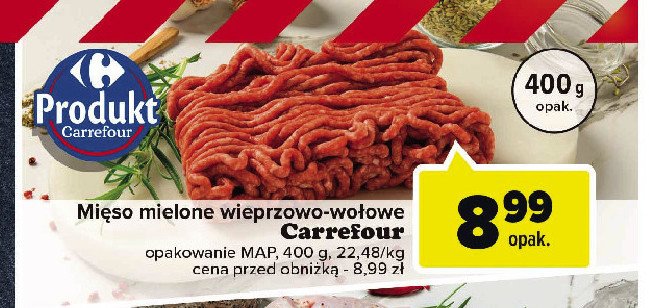 Mięso mielone wieprzowo-wołowe Carrefour targ świeżości promocja