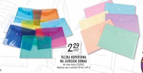 Teczka kopertowa na zatrzask a4 DONAU promocja