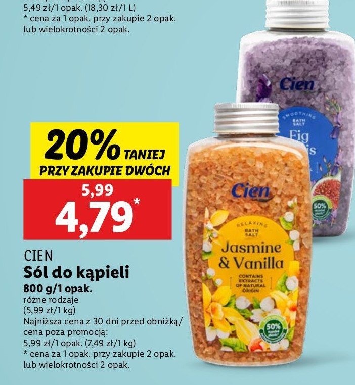 Sól do kąpieli figa i irys Cien promocja