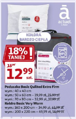 Poduszka basic quilted extra firm 40 x 40 cm Actuel promocja