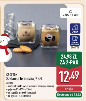Szklanka termiczna CROFTON 2 szt. promocja w Aldi