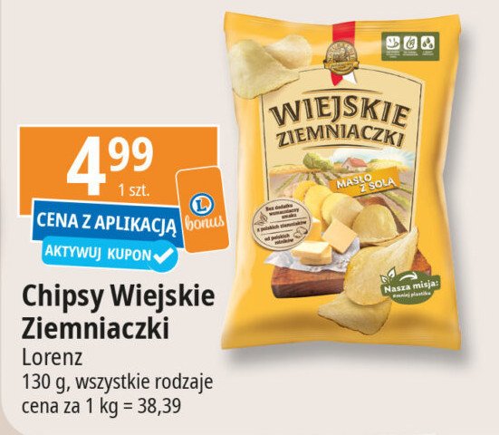 Chipsy masło z solą Lorenz wiejskie ziemniaczki promocja