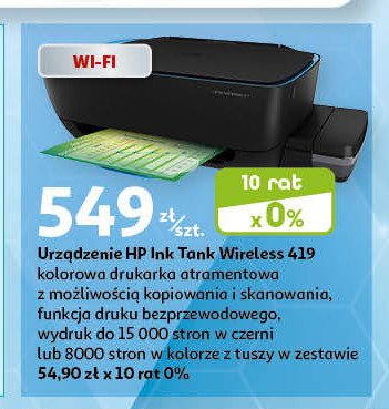 Urządzenie wielofunkcyjne ink tank wireless 419 Hp promocja