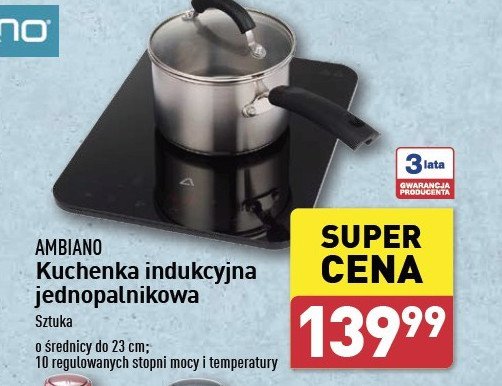 Kuchenka indukcyjna jednopalnikowa AMBIANO promocja